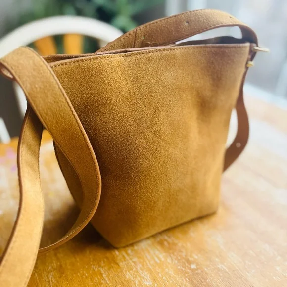 Margot New York Tan Suede Crossbody Bag - Picture 5 of 13